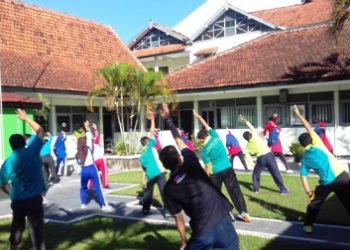 Dukung Germas, ASN Kemenag Klaten Lakukan Senam