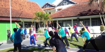 Dukung Germas, ASN Kemenag Klaten Lakukan Senam