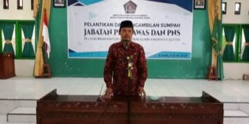 Lantik Pejabat Pengawas dan PNS, Ini Harapan Kakankemenag Klaten