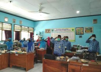 Secara Virtual, MIN 1 Klaten Ikuti Upacara Hari Kesaktian Pancasila