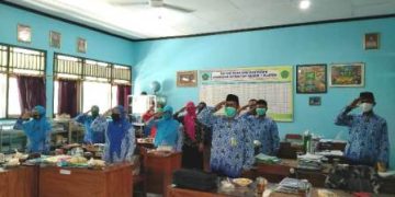 Secara Virtual, MIN 1 Klaten Ikuti Upacara Hari Kesaktian Pancasila
