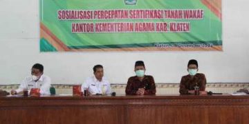 Kemenag Klaten Adakan Sosialisasi Percepatan Sertifikasi Tanah Wakaf