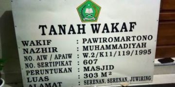 Kemenag Klaten Pasang Papanisasi Tanah Wakaf