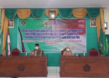 Kemenag Klaten Gelar Sosialisasi PP No 30 Tahun 2019 dan SE Menpan RB No 3 Tahun 2021