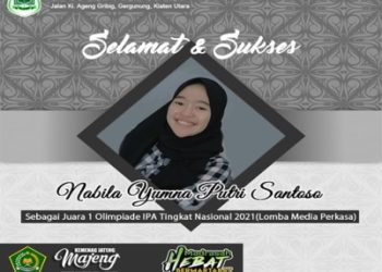 Siswi MTsN 1 Klaten Juara 1 Olimpiade IPA Tingkat Nasional