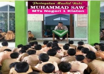 Sambut Maulid Nabi 1439 H, MTsN 1 Klaten Gelar Pengajian