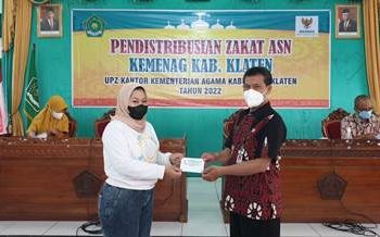 UPZ Kemenag Klaten Distribusikan Zakat ASN Sebesar Rp. 177.050.000