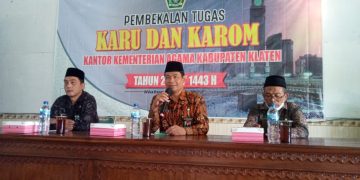 Pembekalan Karu dan Karom, Ini Harapan Kakankemenag Klaten