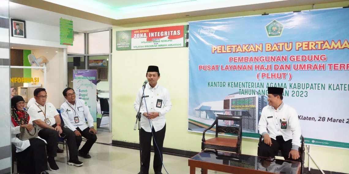Peletakan Batu Pertama Pembangunan Gedung PLHUT Kemenag Klaten