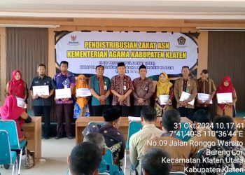 Pendistribusian Zakat ASN Kankemenag Kabupaten Klaten